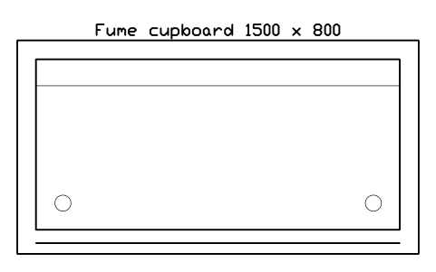 Preview of the Fume cupboard 1500 x 800 symbol, block LAB_FUME_1500