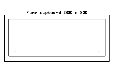 Preview of the Fume cupboard 1800 x 800 symbol, block LAB_FUME_1800