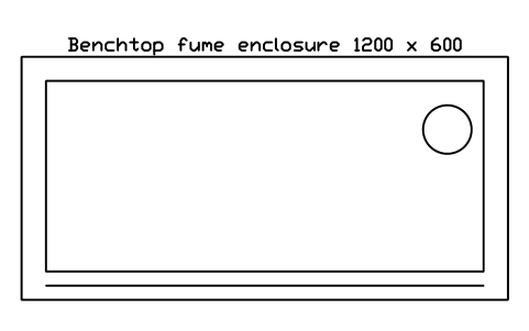 Preview of the Benchtop fume enclosure 1200 x 600 symbol, block LAB_FUME_BENCHTOP