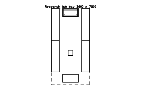 Preview of the Research lab bay 3600 x 7200 symbol, block LAB_LAYOUT_RESEARCH_BAY