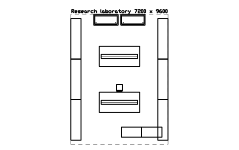 Preview of the Research laboratory 7200 x 9600 symbol, block LAB_LAYOUT_RESEARCH_LAB