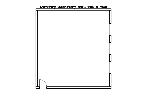 Preview of the Chemistry laboratory shell 9000 x 9600 symbol, block LAB_ROOM_CHEM_LAB