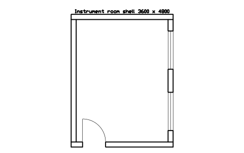 Preview of the Instrument room shell 3600 x 4800 symbol, block LAB_ROOM_INSTRUMENT