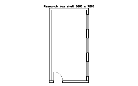 Preview of the Research bay shell 3600 x 7200 symbol, block LAB_ROOM_RESEARCH_BAY
