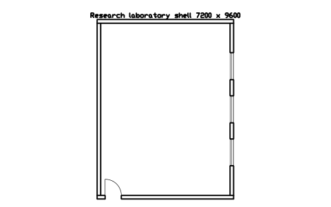 Preview of the Research laboratory shell 7200 x 9600 symbol, block LAB_ROOM_RESEARCH_LAB