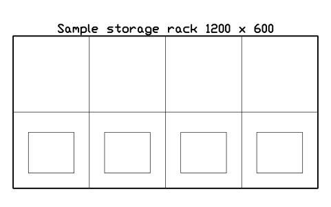 Preview of the Sample storage rack 1200 x 600 symbol, block LAB_SAMPLE_RACK
