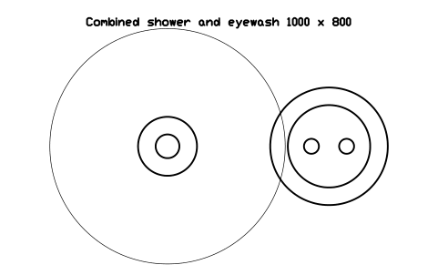 Preview of the Combined shower and eyewash 1000 x 800 symbol, block LAB_SHOWER_EYEWASH_COMBI