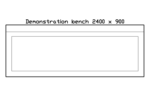 Preview of the Demonstration bench 2400 x 900 symbol, block LAB_TEACH_DEMO_BENCH