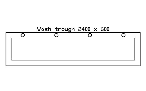 Preview of the Wash trough 2400 x 600 symbol, block LAB_TEACH_WASH_TROUGH