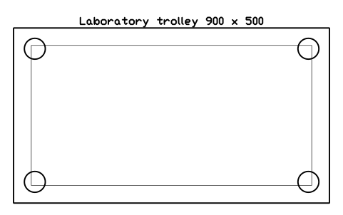 Preview of the Laboratory trolley 900 x 500 symbol, block LAB_TROLLEY_900