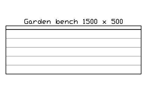 Garden bench 1500 x 500 sembolünün önizlemesi, blok LAN_BENCH_1500
