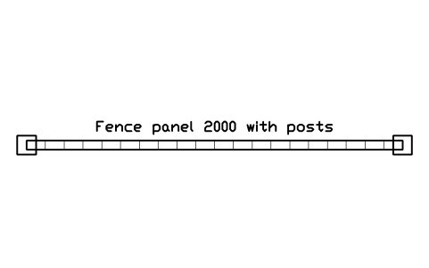 Fence panel 2000 with posts sembolünün önizlemesi, blok LAN_FENCE_2000