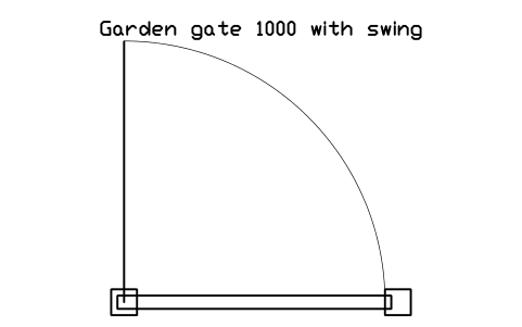 Garden gate 1000 with swing sembolünün önizlemesi, blok LAN_GATE_1000