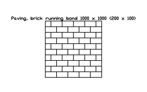 Paving, brick running bond 1000 x 1000 (200 x 100) sembolünün önizlemesi, blok LAN_PAVING_BRICK_1000