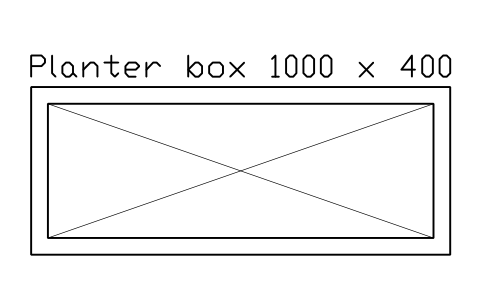 Planter box 1000 x 400 sembolünün önizlemesi, blok LAN_PLANTER_1000X400