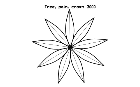 Tree, palm, crown 3000 sembolünün önizlemesi, blok LAN_TREE_PALM_3000