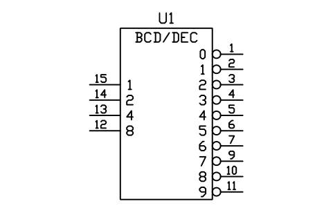 符号 码转换器，BCD 到十进制 的预览，块名 LGD_S01614_CODE_CONVERTER_BCD_DECIMAL