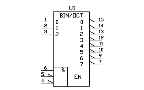 符号 码转换器，3 线到 8 线 的预览，块名 LGD_S01615_CODE_CONVERTER_3_TO_8_LINE