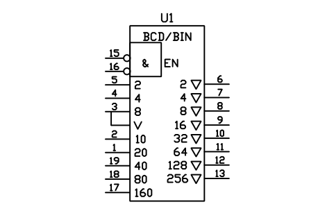 符号 码转换器，BCD 到二进制（形式 2） 的预览，块名 LGD_S01619_CODE_CONVERTER_BCD_BIN_2