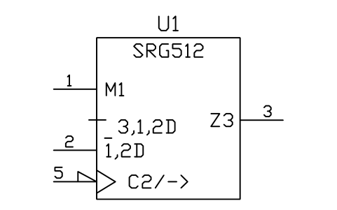 符号 移位寄存器，512 位 的预览，块名 LGD_S01689_SHIFT_REGISTER_512_BIT