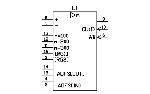 符号 放大器，增益可选 的预览，块名 LGD_S01786_AMPLIFIER_SELECTABLE_GAIN