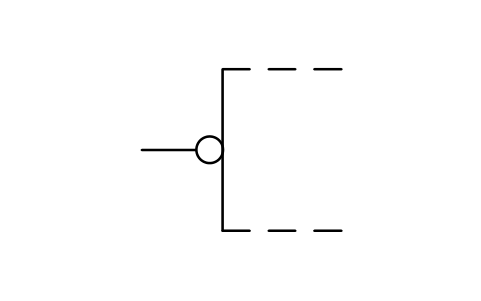 Aperçu du symbole Logic negation, input, bloc LGB_S01466_LOGIC_NEGATION_INPUT