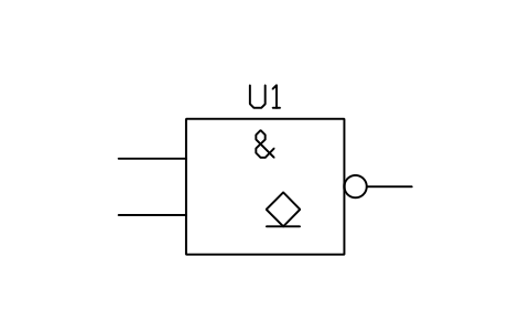 Vorschau des Symbols NAND, open-circuit L-type, Block LGC_S01582_NAND_OPEN_CIRCUIT_L_TYPE