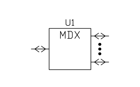 Vorschau des Symbols Multiplexer/demux, 1 to n, Block LGC_S01628_MULTIPLEXER_DEMUX_1_TO_N
