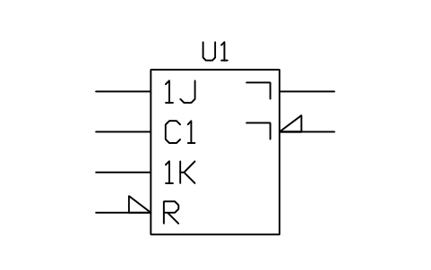 Vorschau des Symbols JK bistable, pulse-triggered, Block LGC_S01662_JK_BISTABLE_PULSE_TRIGGERED