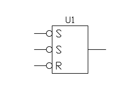 Vorschau des Symbols RS latch, negated inputs, Block LGC_S01664_RS_LATCH_NEGATED_INPUTS