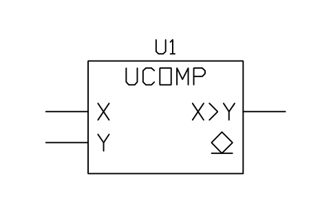 Vorschau des Symbols Voltage comparator, Block LGC_S01801_VOLTAGE_COMPARATOR