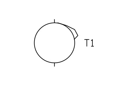 Anteprima del simbolo Autotransformer, circle, blocco MCH_S00846_AUTOTRANSFORMER_CIRCLE