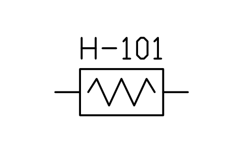 Preview of the Electric heater symbol, block MAR_HEATER_ELEC
