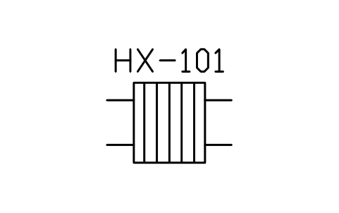 Preview of the Plate heat exchanger symbol, block MAR_HEAT_EXCH_PLATE
