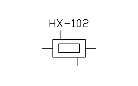 Preview of the Shell and tube cooler symbol, block MAR_HEAT_EXCH_SHELL