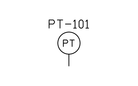 Preview of the Pressure transmitter symbol, block MAR_INST_PT