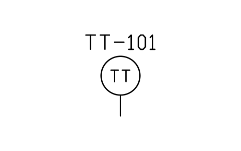 Preview of the Temperature transmitter symbol, block MAR_INST_TT
