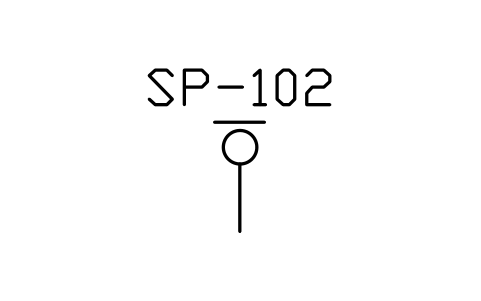 Preview of the Sprinkler, upright symbol, block MAR_SPRINKLER_UP