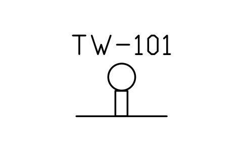 Preview of the Thermowell symbol, block MAR_THERMOWELL