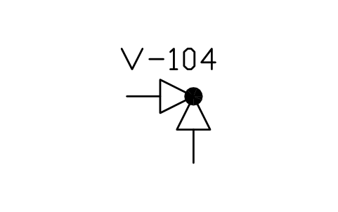 Preview of the Angle globe valve symbol, block MAR_VALVE_ANGLE