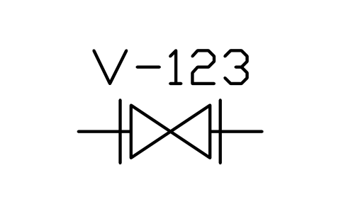 Preview of the Valve, flanged ends symbol, block MAR_VALVE_FLANGED