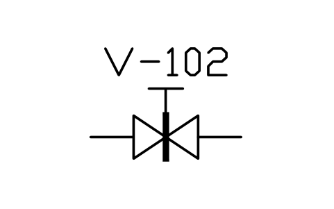 Preview of the Gate valve, hand wheel symbol, block MAR_VALVE_GATE_HAND