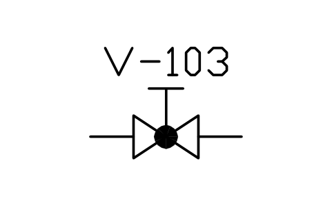Preview of the Globe valve symbol, block MAR_VALVE_GLOBE
