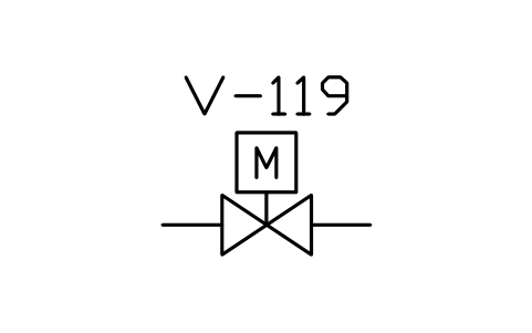 Preview of the Motor-operated valve symbol, block MAR_VALVE_MOTOR