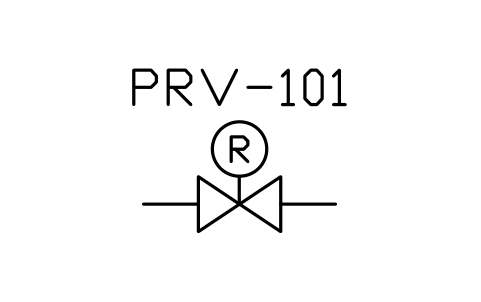 Preview of the Pressure reducing valve symbol, block MAR_VALVE_PRV