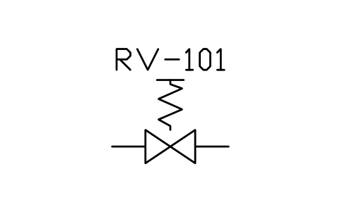 Preview of the Relief valve, in-line symbol, block MAR_VALVE_RELIEF