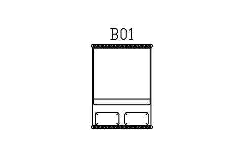 Vorschau des Symbols Eisenbett, Doppelbett, 1400 x 2000, Block MED_BED_IRON_1400