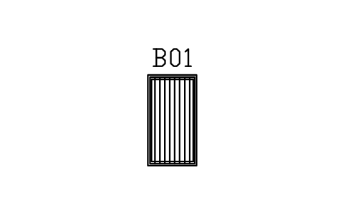 Vorschau des Symbols Babybett, aus Holz, 700 x 1300, Block MED_CRIB