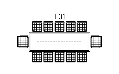 Vorschau des Symbols Refektoriumstisch 3000, zehn Stühle, Block MED_DINING_SET_10