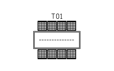 Vorschau des Symbols Esstisch 2400, acht Stühle, Block MED_DINING_SET_8